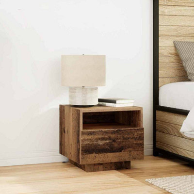 Berkfield Bedside Cabinets With Led Lights 2 Pcs Old Wood 40X39X37 Cm - image 1