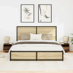 Berkfield Bedside Cabinets With Led Lights 2 Pcs Old Wood 40X39X37 Cm - thumbnail 5