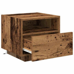 Berkfield Bedside Cabinets With Led Lights 2 Pcs Old Wood 40X39X37 Cm - thumbnail 7