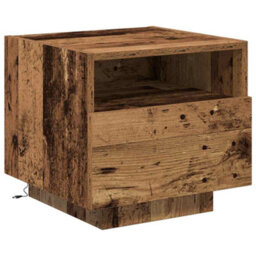Berkfield Bedside Cabinets With Led Lights 2 Pcs Old Wood 40X39X37 Cm - thumbnail 6