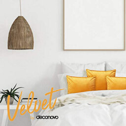 Deconovo Set Of 2 Large Crushed Velvet Cushion Covers With Invisible Zipper 60Cm X 60Cm Gold - thumbnail 5