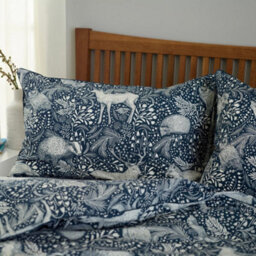 Deyongs Woodland Folk Printed Cotton Blend Navy Duvet Cover Set - Double - thumbnail 2