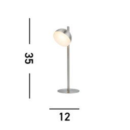 Lighting Collection Tully Table Lamp Satin Silver Metal And Frosted Shade - thumbnail 5