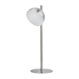 Lighting Collection Tully Table Lamp Satin Silver Metal And Frosted Shade - thumbnail 3