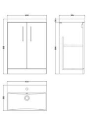 Nuie 1200 Fs 4-Door Vanity & Double Basin - thumbnail 3
