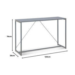 Sweeek - 120Cm Metal Console With Reinforcement Bar Industrielle Black 120X39X79 Cm - thumbnail 7