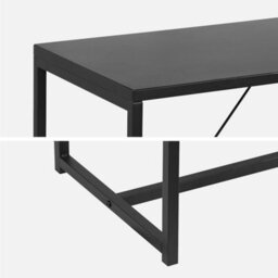Sweeek - 120Cm Metal Console With Reinforcement Bar Industrielle Black 120X39X79 Cm - thumbnail 4