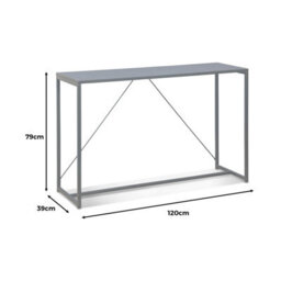 Sweeek - 120Cm Metal Console With Reinforcement Bar Industrielle Black 120X39X79 Cm - thumbnail 5