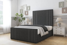 "Sloomy Kingsley Graphite Dumfries Bed Frame With 50"" Upholstered Headboard 4'6 Double" - thumbnail 2