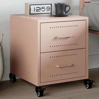 Berkfield Bedside Cabinet Pink 36X39X43.5 Cm Steel - image 1