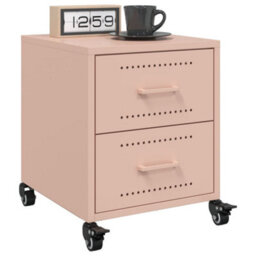 Berkfield Bedside Cabinet Pink 36X39X43.5 Cm Steel - thumbnail 5