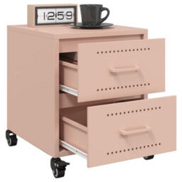 Berkfield Bedside Cabinet Pink 36X39X43.5 Cm Steel - thumbnail 4