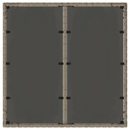 Berkfield Garden Table With Glass Top Grey 90X90X75 Cm Poly Rattan - thumbnail 7