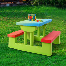 Costway Kids Picnic Table Bench Set Children Learning Eating Desk W/ Removable Umbrella - thumbnail 5