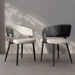 Fativo Set Of 2 L53.5X W51X H81Cm Luxury Two-Toned Microfiber Leather Dining Chairs, Comfortable Upholstered Leisure Chairs - thumbnail 9