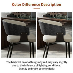 Fativo Set Of 2 L53.5X W51X H81Cm Luxury Two-Toned Microfiber Leather Dining Chairs, Comfortable Upholstered Leisure Chairs - thumbnail 8