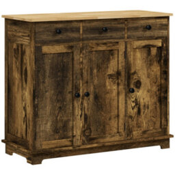 Wyld Haus Vesudo Rustic Brown Sideboard - 3 Doors, 3 Drawers, 2 Shelves, 101Cm - thumbnail 2