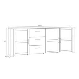 Wyld Haus Bramblecroft Large Navy Sideboard With Natural Oak Top 3 Door 3 Drawer - thumbnail 6