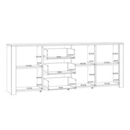 Wyld Haus Bramblecroft Large Navy Sideboard With Natural Oak Top 3 Door 3 Drawer - thumbnail 7
