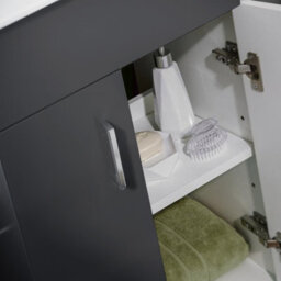 Nes Home 450mm Anthracite Basin Sink Vanity Cabinet Unit Bathroom Furniture - thumbnail 5