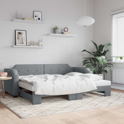 Berkfield Daybed With Trundle Light Grey 90X190 Cm Fabric - image 1