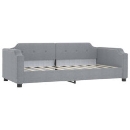 Berkfield Daybed With Trundle Light Grey 90X190 Cm Fabric - thumbnail 5