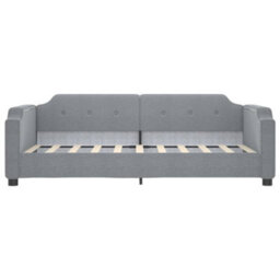 Berkfield Daybed With Trundle Light Grey 90X190 Cm Fabric - thumbnail 6