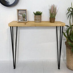 Moderix Rustic Console Table 145mm Hairpin 711mm Height Light Oak Length Of 90Cm - thumbnail 7