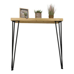Moderix Rustic Console Table 145mm Hairpin 711mm Height Light Oak Length Of 90Cm - thumbnail 3