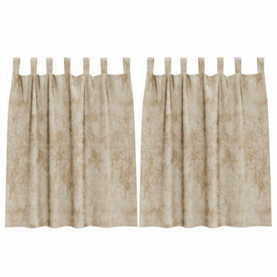 Berkfield Classic Curtain With Curtains 2 Pcs Cream 140 X 140 Cm Velvet - image 1