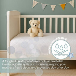 Bump & Beyond Baby Cot Mattress For Boys - Hypoallergenic, Waterproof & Breathable, Washable Cover - 140X70X13Cm - thumbnail 4