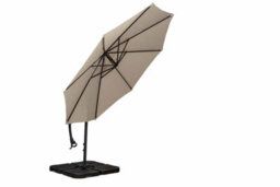 Royalcraft Ivory 3M Deluxe Pedal Operated Rotational Cantilever Powder Coated Parasol With Cross Stand - thumbnail 1