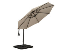 Royalcraft Ivory 3M Deluxe Pedal Operated Rotational Cantilever Powder Coated Parasol With Cross Stand - thumbnail 7
