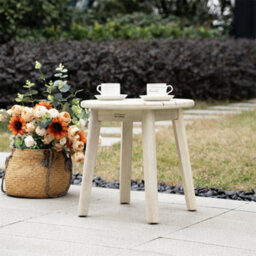 Abrihome Small Round Acacia Wood Side Table, 45X45X45Cm, Sturdy & Space-Saving, Ideal For Living Room, Bedroom & Balcony - thumbnail 8