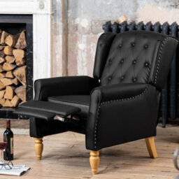 Galena Recliner Armchair - Black - thumbnail 2