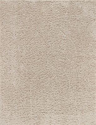 Livabliss Moda Shaggy-Solid Color Beige Plush Soft Pile Living Bedroom Rug 160 X 213 Cm Easy Care, Non Shedding - image 1