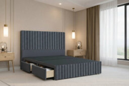 "Nexus Verona Plush Divan, Steel, 54"" Hb + 12"" Fb, 2 Drawers Left, Open Coil Mattress, Single" - thumbnail 4