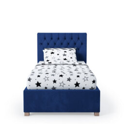 Rest Relax Mia Solo Ottoman Bed Plush Velvet Navy Blue - Single 3Ft - thumbnail 3