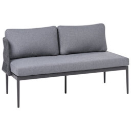 Beliani Garden Corner Sofa With Table 3 Seater Leffe Left Hand Metal Grey - thumbnail 7