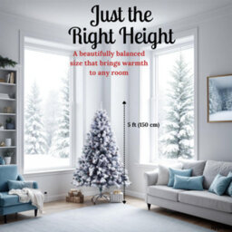 Evre Snowy Spruce Artificial Christmas Tree Pine Cone Berries 5Ft 150Cm 450 Tips - 4/5/6/7/8 Ft Available - thumbnail 3