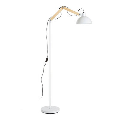 Orsina Sleek White Wood And Metal Floor Lamp, Sturdy Design Bedroom Floor Lamp, Highly Manoeuuvrable Modern Lamp - image 1