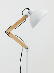 Orsina Sleek White Wood And Metal Floor Lamp, Sturdy Design Bedroom Floor Lamp, Highly Manoeuuvrable Modern Lamp - thumbnail 6
