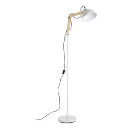 Orsina Sleek White Wood And Metal Floor Lamp, Sturdy Design Bedroom Floor Lamp, Highly Manoeuuvrable Modern Lamp - thumbnail 2