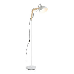 Orsina Sleek White Wood And Metal Floor Lamp, Sturdy Design Bedroom Floor Lamp, Highly Manoeuuvrable Modern Lamp - thumbnail 3