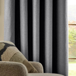 Ameha Linen 100%blackout Curtain 135Gsm Charcoal Heavy Thermal Eyelet Noise Reducing Drape Single Panel Door Curtain 66'x84' For Bedroom - thumbnail 6