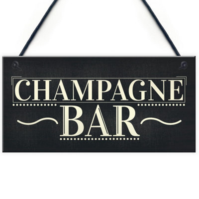 Red Ocean Champagne Bar Hanging Sign Gin Tonic Pub Bbq Party Vintage Chic Friendship Gift - image 1