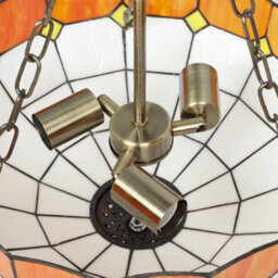 Homcom Tiffany Style Ceiling Light, Vintage Chandelier With 3 E27 Sockets - thumbnail 9