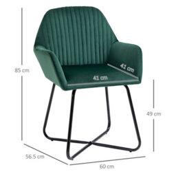 Green Modern Accent Chair Upholstered Lounge Armchair Metal Base - thumbnail 2