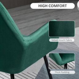 Green Modern Accent Chair Upholstered Lounge Armchair Metal Base - thumbnail 4