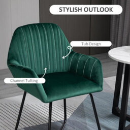 Green Modern Accent Chair Upholstered Lounge Armchair Metal Base - thumbnail 3